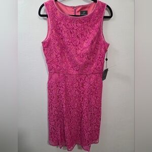 NWT Adrianna Papell Pink Lace Sleeveless Dress. Size 10